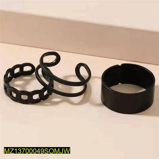 Alloy Plated Hip Hop Rings. Pack of 3