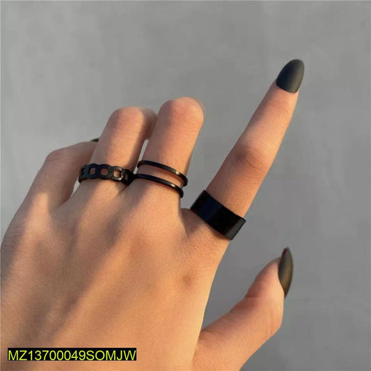 Alloy Plated Hip Hop Rings. Pack of 3