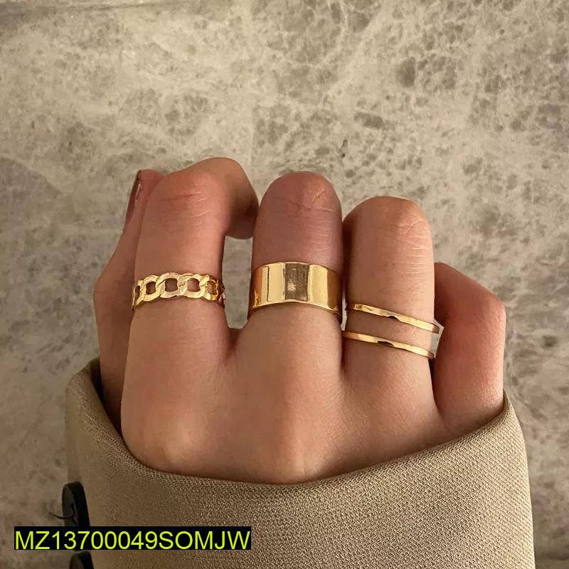Alloy Plated Hip Hop Rings. Pack of 3