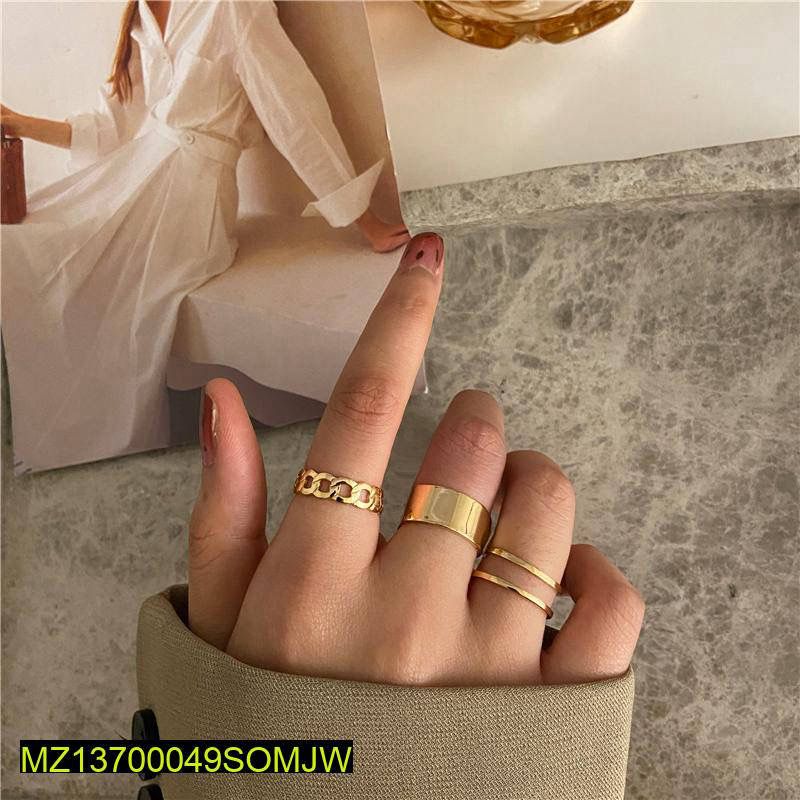 Alloy Plated Hip Hop Rings. Pack of 3
